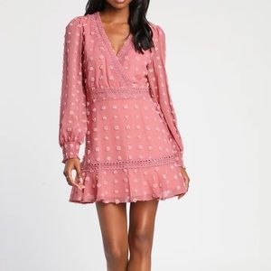 Mauve Long Sleeve Mini Dress